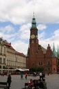 Die Rückseite des Rathauses von Wrocław